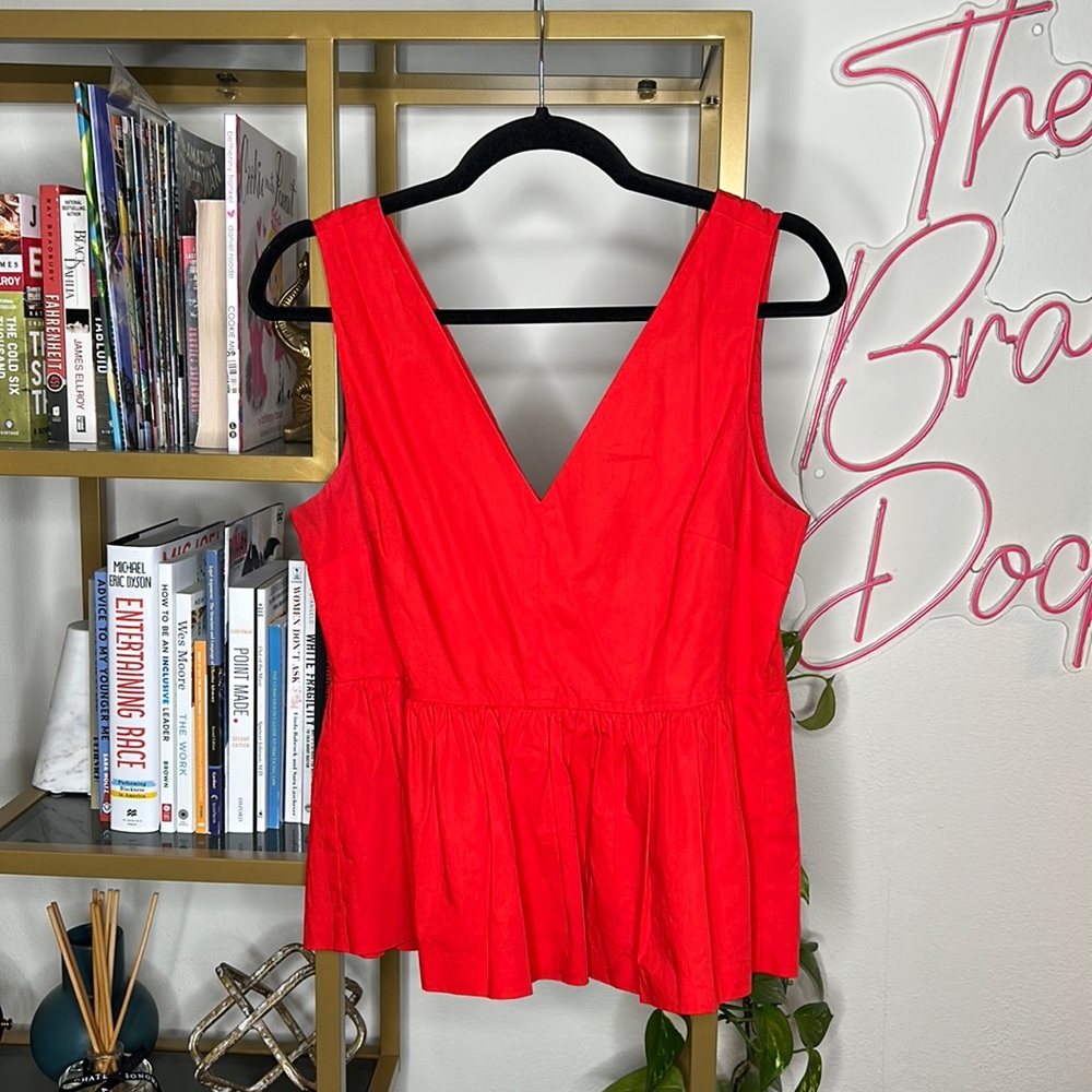 Red J.Crew tank blouse